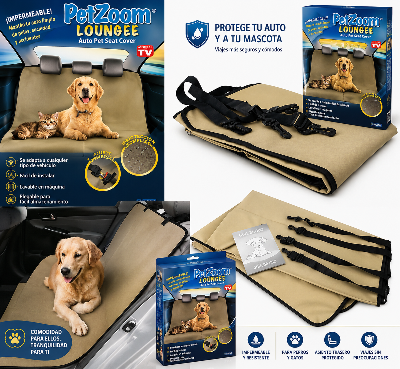 Funda Cubre Asiento Auto Para Mascotas