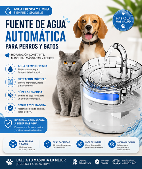 Fuente Para Gato Bebedero Para Mascotas