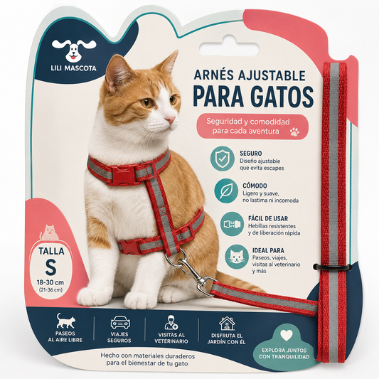 Pechera Arnes Ajustable Para Gato